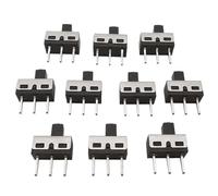 10Pcs SS12D10 / SS12D06 Toggle Switch 3 Pins Straight/Right Angle Handle High 5mm 2A 125V 1P2T Slide Toggle Switches(Straight)
