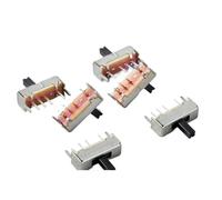 10Pcs SS13D07G4 SS13D07 2MM 3MM 4MM 5MM 6MM 7MM 3 Position SPDT 1P3T 6 Pin PCB Panel Mini Vertical Slide Switch SS13D07VG4(Handle 2MM)