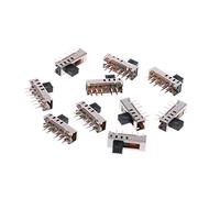 10Pcs SS24E01-G5 Slide Switches Vertical 0.5A 10 Pin 4 Position Toggle Switch Push Button Switch On Off Waterproof Momentary Led Control Rocker Lever Handle Start Stop Dimmer Detector Sensor