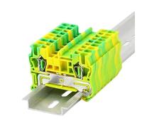10pcs ST-2.5PE Type Din Rail Wiring Ground Earth Universal Spring Quick Connector Modular Terminal Block ST2.5-PE