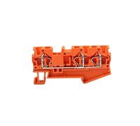 10Pcs ST-4-TWIN Orange Din Rail Terminal Blocks Connectors Electrical Wiring Pull Type Three-Conductor Terminal Blocks