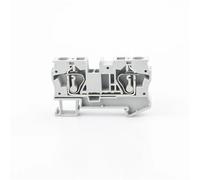 10Pcs ST-6 Din Rail Terminal Blocks Electrical Wiring Return Pull Type Spring Cage Connection(Gray)