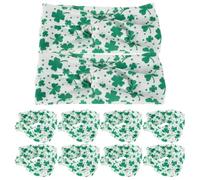 10pcs St Patrick's Day Green Leaf Print Twisted Headband for Women | Cloth Wide Cross-knotted Design, Elastic Non-slip Fit, Keeps Hair Back during Yoga, Parades and Daily Wear