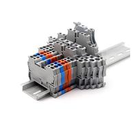 10Pcs ST2.5 2.5mm² Push-In Spring Terminal Block DIN Rail Quick Wiring UK-Style Spring Connector(ST1.5Gray)