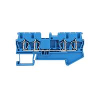 10Pcs ST2.5-QU Din Rail Terminal Block 4 Conductors 2.5mm Electrical Wire Connector(ST2.5-QU Blue)