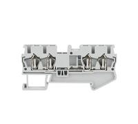 10Pcs ST2.5-QU Din Rail Terminal Block 4 Conductors 2.5mm Electrical Wire Connector(ST2.5-QU Gray)