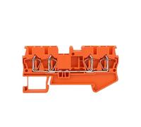 10Pcs ST2.5-QU Din Rail Terminal Block 4 Conductors 2.5mm Electrical Wire Connector(ST2.5-QU Orange)