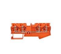 10Pcs ST4-QU Electrical Wire Connector 4 Contact Conductors Din Rail Terminal Block(ST4-QU ORANGE)