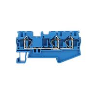 10Pcs ST4-TW Din Rail Connector 3 Contact 4 Mm² 12AWG Electric Cable Wire Terminal Block(ST4-TW Blue)