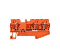 10Pcs ST4-TW Din Rail Connector 3 Contact 4 Mm² 12AWG Electric Cable Wire Terminal Block(ST4-TW Orange)