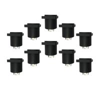 10pcs Stage Box Socket Square Black Stainless Steel Plastic Connector