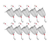 10Pcs Stainless Feeder Cage Baits Holder Fishing Baits Basket Fishing Cage Feeder Holder Lure Basket Fishing Tackle