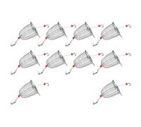 10Pcs Stainless Feeder Cage Baits Holder Fishing Baits Basket Fishing Cage Feeder Holder Lure Basket Fishing Tackle