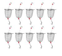 10Pcs Stainless Feeder Cage Baits Holder Fishing Baits Basket Fishing Cage Feeder Holder Lure Basket Fishing Tackle