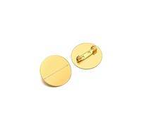 10pcs Stainless Steel 15mm 20mm Brooches Base Blank Tray Cabochon Cameo for DIY Jewelry Findings Clothes Decoration(Disc Gold 25mm)