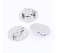 10pcs Stainless Steel 20mm Circle Plate Brooch Base Blanks Gold Plated DIY Bezel for Cameo Brooches Making Supplies(Plain Steel)
