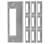 10pcs Stainless Steel Door Latch Strike Plate 3.4x1.4 Inch | Silver Replacement Fitting, Tool-free Mounting, Supports Ball Lock Stability, Helps Resist Detachment on Metal Door