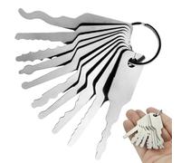 10PCS Stainless Steel Fake Keys, 2.9x0.7 Master Skeleton Keys, Multi-Shape Lock Pick Set for Emergency Lock Picking & Keychain Accessories