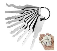 10Pcs Stainless Steel Fake Keys Lock Pick Set 2.9x0.7in Master Keys Multiple Shapes for Lock Picking, Emergency Access for Bathroom, Car, Cabinet Locks