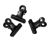 10pcs Stainless Steel File Clips for Tickets and Paper, Black | Strong Grip on Flat Surfaces, Home and Office Use, Metal Clips for Fastening Documents