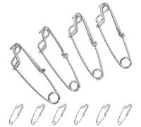10pcs Stainless Steel Fishing Snap Clips Open Eye Pins Quick Connector