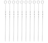 10Pcs Stainless Steel Flat Sign Needles, Barbecue Grill with Prevent Heat Twist Handle, Kitchen Utensils Barbecue Skewers for Chicken, Meat, Shrimp