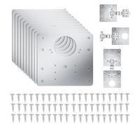 10pcs Stainless Steel Hinge Repair Plate Kit with Screws, Cabinet Door Hinge Fixing Bracket for Kitchen Cupboard, Wardrobe, Furniture