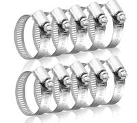 10PCS Stainless Steel Jubilee Clips, Adjustable Hose Clips Clamps for Washing Machine Drain Hose Wsate Pipe, Jubilee Clips Assorted for Leak-Proof Connection, Pipe Clipper for Garden Car