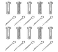 10Pcs Stainless Steel Link Hinge Pin Fastening Bolts Flat Heads Cylindrical Pin for Trailer Mechanics Repair Heavy Duty Positioning Fasteners