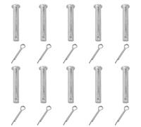 10Pcs Stainless Steel Link Hinge Pin Fastening Bolts Flat Heads Cylindrical Pin for Trailer Mechanics Repair Heavy Duty Positioning Fasteners