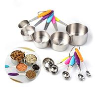 10Pcs Stainless Steel Measuring Cups & Spoons Tea Spoon Set Kitchen Tool