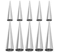 10pcs Stainless Steel Non-Stick Croissant Maker Molds 5 Small and 5 Large Conical Tubes, Cream Horn Baking Tools for Danish Pastry and Home Baking