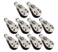 10pcs Stainless Steel Nylon Pulleys 25mm for Boat Sailing Kayaking Rigging 304 316 Marine Hardware Small Lifting Blocks Safe Riveted Wheel Deck Accessories Outdoor Water Sports Gear Equipment(304)