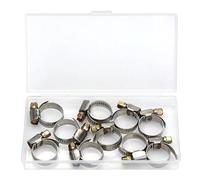 10pcs Stainless Steel Pipe Clamps Adjustable Drive Hose Clamp Binders Set Fuel Line Worm Size Clip Hoop 25-40mm 16-25mm 10-16mm(10pcs 16-25mm)