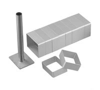 10pcs Stainless Steel Rectangle Cake Biscuit Pie Bread Molds with Stamp, Aluminum Construction for Precise Fondant, Dough, Soft Fruit, Sandwich, Cheese and Clay Cutting, for Baking, De