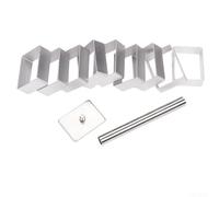 10pcs Stainless Steel Rectangle Cake Pie Biscuit Cutter Bread for Mold W/Stamp for cutting cookie dough fondant soft fruits