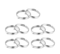 10PCS Stainless Steel Ring Base Open Adjustable Finger Rings Blank Handmade Gift for DIY Jewelry Making Crafters