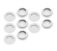 10pcs Stainless Steel Round Air Vent Grill Covers for Cabinet and Cupboard Ventilation, for Durable Metal Construction, Easy Installation, Multiple Sizes, White