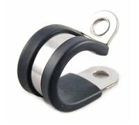 10pcs Stainless Steel Rubber Lined P Clips - Adjustable Hose Pipe Clamp Set - Sizes 13mm, 19mm, 22mm, 24mm, 26mm, 32mm(M32)