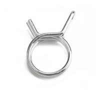 10Pcs Stainless Steel Spring Tube Clamp Double Spring Tube Clamp for Motorcycle Fuel Line Hose Wire for Corrugated Hose，Water Hose(M11white zinc Plated)