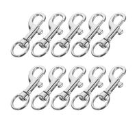 10pcs Stainless Steel Swivel Snap Hook 360 Degree Rotation | Anti Rust Electroplated Finish, Fast Clip on Action, for Belts and Dog Harnesses