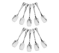 10pcs Stainless Steel Teaspoon Mini Chef Spoon | Compact Long Handle, Polished Silver Finish, Drawer Friendly Design, Suitable for Camping Trips and Lunchbox Dining