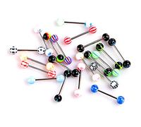 10Pcs Stainless Steel Tongue Rings Fashion Piercing Jewelry Anti-Allergy Unfading Special Design Unique Personality Gift