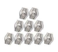 10pcs Stainless Steel Wire Rope Clamps Silver Cable Grips