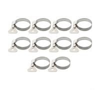 10PCS Stainless Steel Worm Drive Hose Clamps with Handle for Hydrogen Fuel Cell Stack Cooling PEM Electrolyzer Feed Lines and Storage Systems (25-38mm)