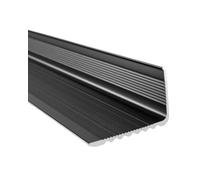 10PCS Stair Edge Protector Aluminum Alloy Black Coating, Stair Nosing L-Shaped Non-Slip Waterproof, Indoor Outdoor Deck Patio Stoop Stairs Molding Trim 36 x 1.2In