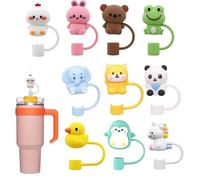 10Pcs Stanley Cup Accessories, Straw Cover Cap for Stanley Cup Set, 10mmDust-Proof Silicone Straw Toppers, Strawas Topper for 30&40 Oz Stanleys Tumbler with Handle, Reusable Straws Tips Lids