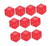 10Pcs Star Pattern Resins Dices Five pointed Star Pattern Cubes Dices for Home Casual Party Gathering Game Board Game Square Border Die