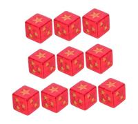 10Pcs Star Pattern Resins Dices Five pointed Star Pattern Cubes Dices for Home Casual Party Gathering Game Board Game Transparents Resins