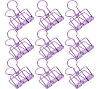 10pcs Star Shape Metal Binder Clips for Office Paper Organization | Purple Electroplated Finish, Smooth Burr Free Edges, Hangable Design for Photos and Diaries